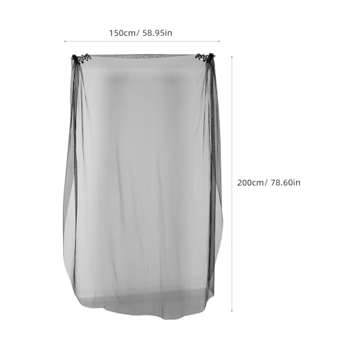 LUOZZY Black Lace Tulle Bridal Shawl Cape for Wedding Dress Accessories 150x200CM2