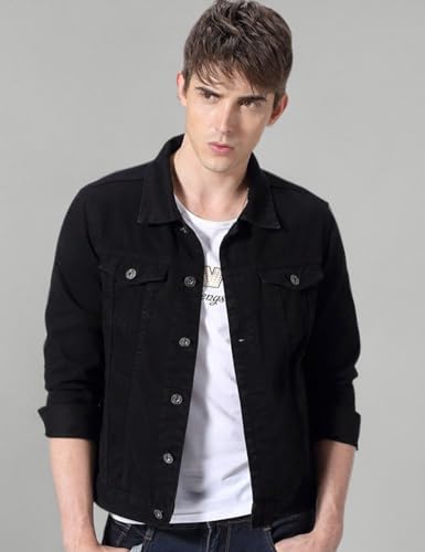 Image of Idopy Men`s Casual Cowboy Rugged Jean Denim Biker Trucker Jacket