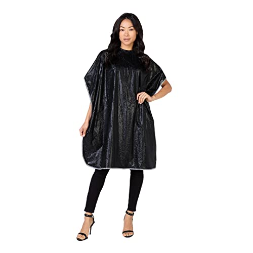 Omvoina Professional Hair Cutting Cape with Adjustable Snap Closure, Salon Barber Cape,Waterproof Hairdressing Salon Cape - 57" x 51"(Black)