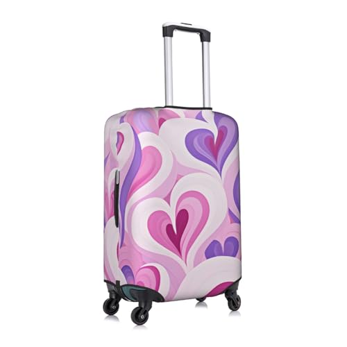 Pink Purple Heart Luggage Cover Washable Suitcase Cover Anti-Scratch Luggage Protector Covers Elastic Luggage Identify for Suitcase S fits 18-21 Inch Luggage3