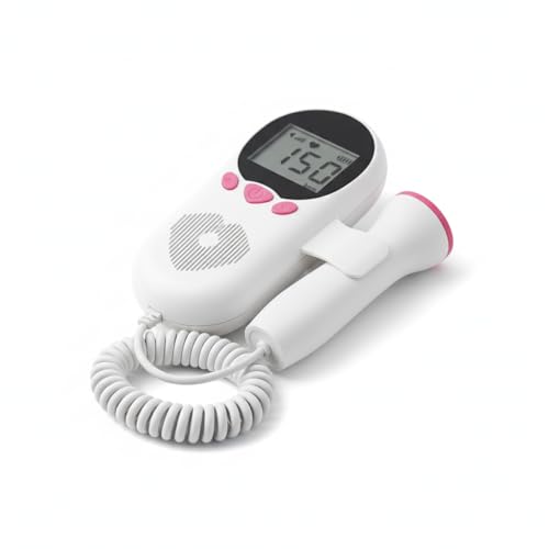 Image of Fetal Doppler Baby Heartbeat Monitor | Portable Pregnancy Doppler with LCD Display, Built-in Speaker & High Sensitivity Probe | Listen to Baby's Heartbeat at Home