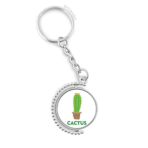 Idée cadeau originale avec ce porte-clés rotatif plante succulente et cactus vert en pot