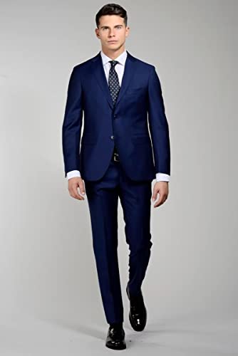 Men's Navy Blue Suit Two Buttons Jacket 2-Piece Set Formal Party Prom Tuxedos2