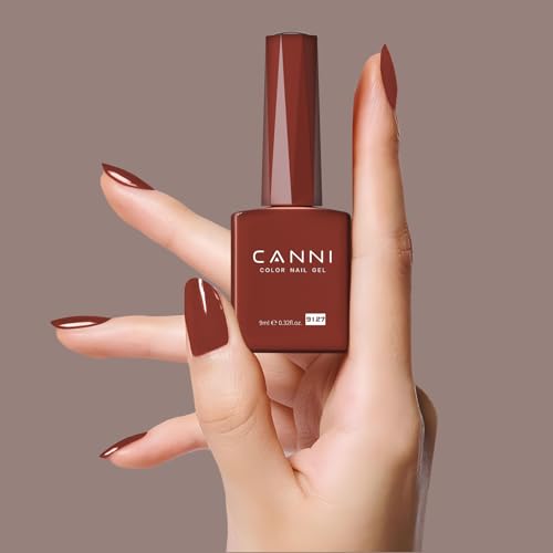 Image of CANNI Red Gel Nail Polish, 1Pcs Red Gel Polish Color Nail Polish High Gloss Soak Off U V Nail Manicure Salon DIY