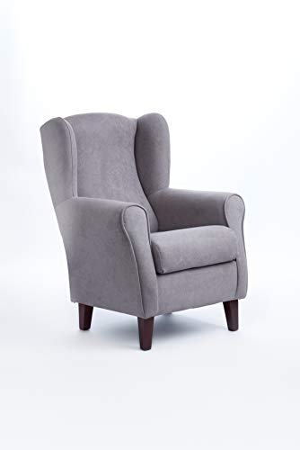 Gasten a gusto Sillón Butaca Orejera- Tela Anti-Manchas (Acualine), tamaño reducido para salón o Dormitorio. (Medidas : 103 * 74 * 78 cm.) para Ver la TV, Leer o Lactancia.… Gris