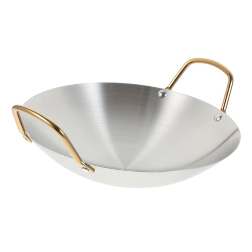 Wok pequeño de acero inoxidable con doble asa miniatura 1