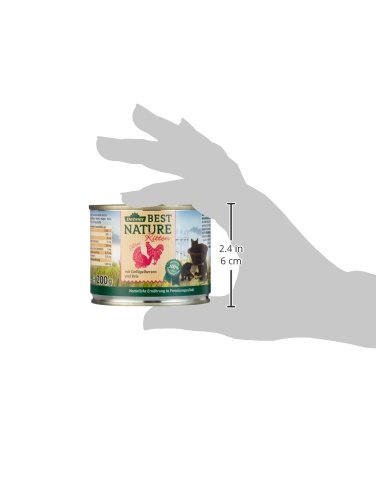 Dehner Best Nature Katzenfutter Kitten, Nassfutter, für junge Katzen, Geflügelherzen / Reis 6 x 200 g Dose (1.2 kg)