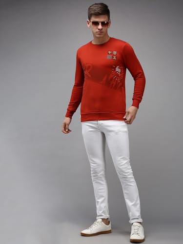 Image of SHOWOFFFF Men Solid Pullover Sweatshirt | Round Neck Full Sleeves Cotton Sweatshirt's for Mens | Slim Fit Regular Length Sweatshirts for Men's