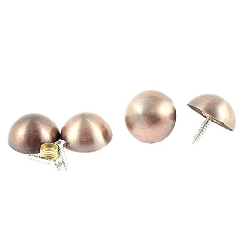 Aexit 4pcs 27mm quality Parts Diameter Metal Semicircle Glass Mirror Screw Type Nail Decor Model:66as624qo18