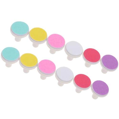 HAPINARY Almohadillas para Pulir Uñas Eléctricas 12 Piezas Cabezales de Repuesto Pequeños Transparentes Accesorio Seguro y Portátil para Cuidado de Uñas Infantil