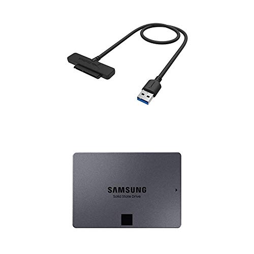 Sabrent USB 3.0 to SSD / 2.5-Inch SATA I/II/IIIHard Drive Adapter (EC-SSHD) + Samsung 860 QVO 1TB 2.5 Inch SATA III Internal SSD (MZ-76Q1T0B/AM)