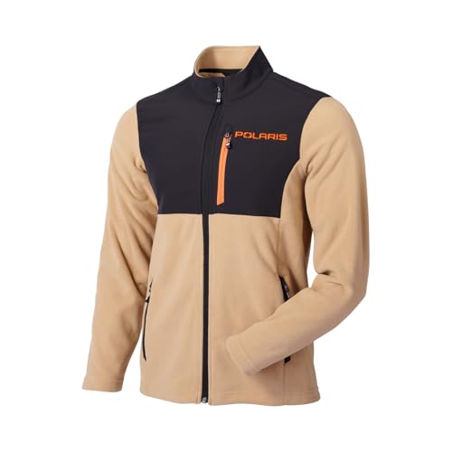 Polaris Tan Full Zip Trail Mid Layer Jacket Moisture Wicking Fleece Insulating - Medium