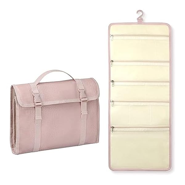 LEIGE Borsa for il lavaggio della borsa cosmetica Borsa pieghevole for la conservazione del lavaggio a prova di umidità in pelle pieghevole