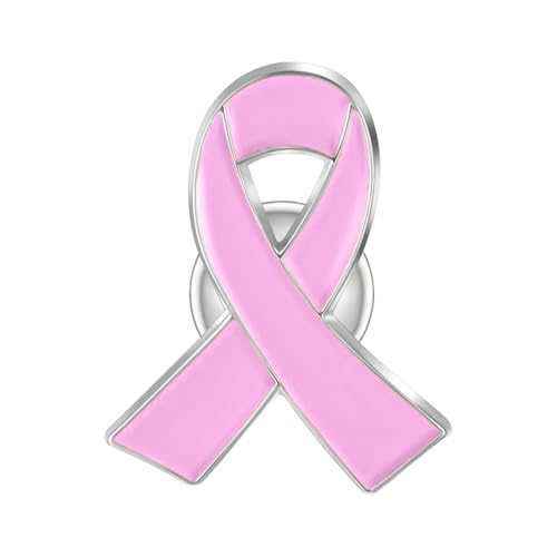 Générique Pins Octobre Rose Broche Ruban Rose Sensibilisation au Cancer du Sein Ruban Roses Badge Colorées avec Boucle Papillon Épingles en Métal Émail Pin's Octobre Accessoires pour Femme (one size)