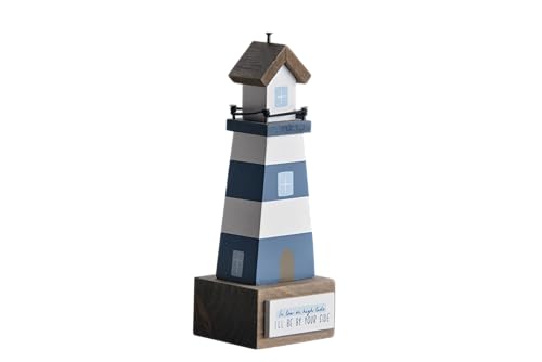 BallarArt CO. Miniature Nautical Lighthouse Decor - Coastal Home Decor Accents - MDF Lighthouse Tabletop Statue, 4.5 x 4.3 x 12.8 cm