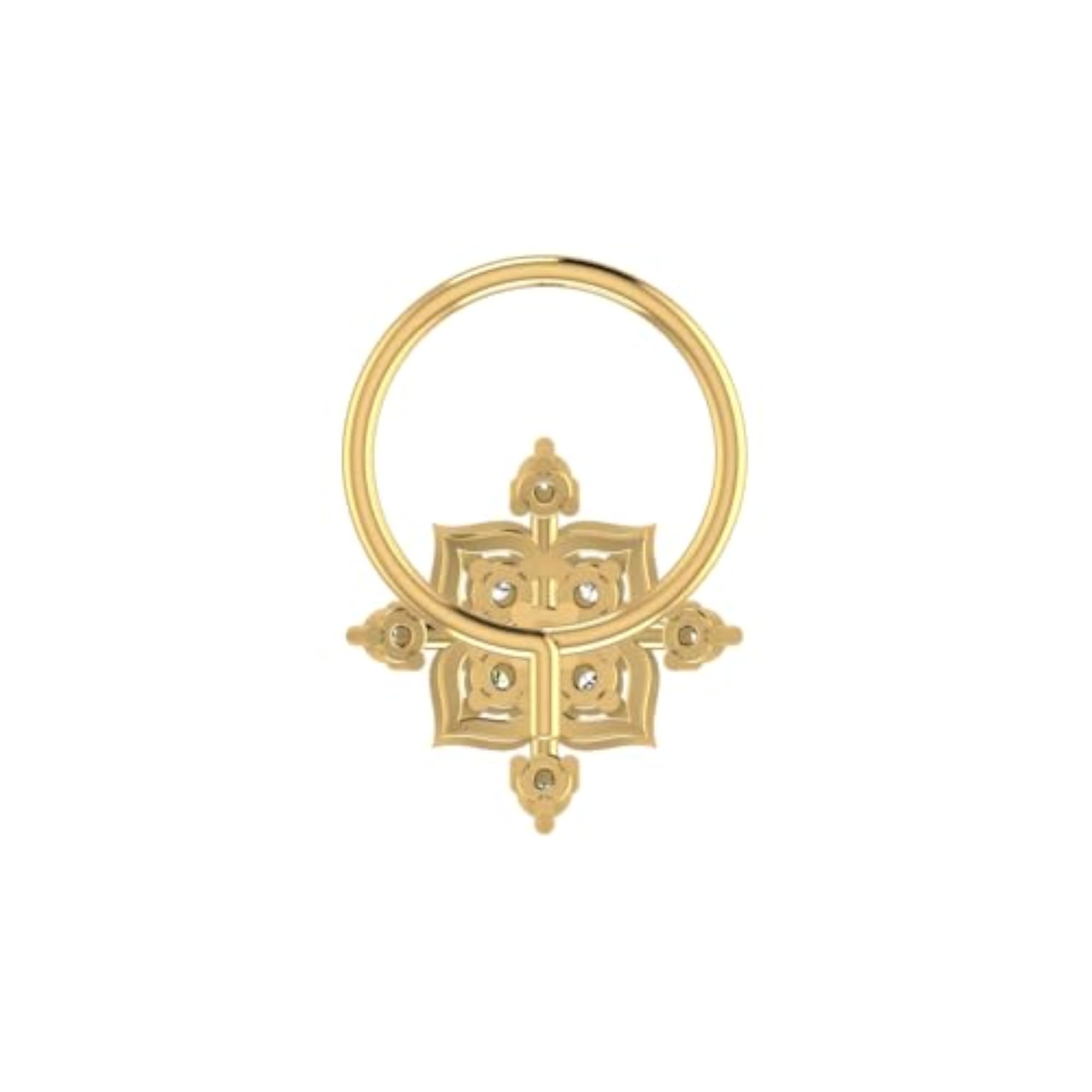 Women's 9K BIS Hallmarked Yellow Gold Stud Nose Ring