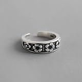 Material: plata de ley 925. HLII Anillo De Moda,Personalidad Simple 925 Anillos De Flores De Plata Esterlina para Mujeres Accesorios, Retro 925 Plata Articularo Anillo Femme Pie Anillo De La Dedo del Pie Joyería