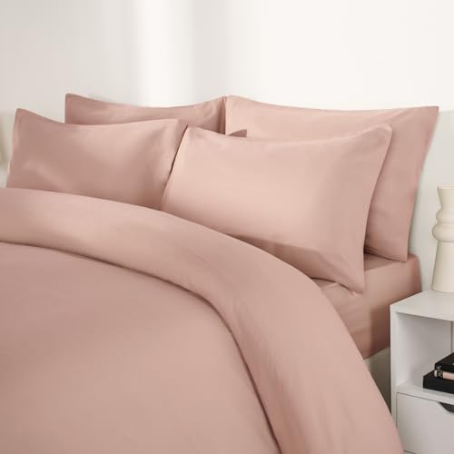 Image of Brentfords Pillow Cases 2 Pack, Housewife Pillowcases Bed Pillow Soft Comfortable Hotel Quality Pillow Case with Envelope Closure, Blush Pink 50 x 75cm