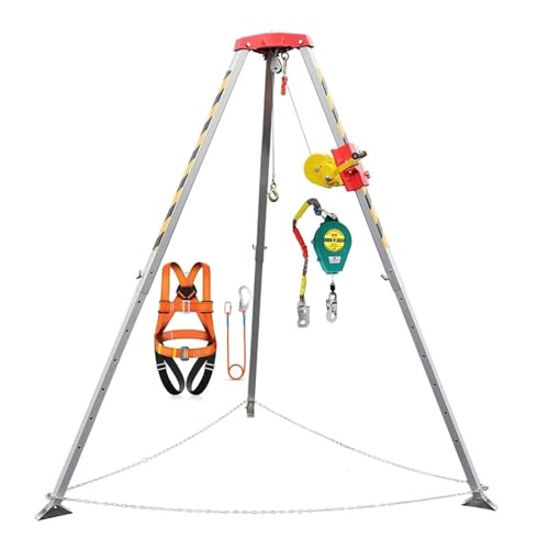 QIUFANGY Trípode de Rescate, Kit de trípode for Espacios confinados 1200 lbs, Equipo de trípode de Rescate grúa/grúa de Herramienta de Rescate contra Incendios de Seguridad