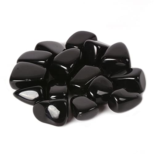 Image of 1 /2LB Large Black Obsidian Tumbled Stone Specimen Collection Pocket Worry Healing Crystal