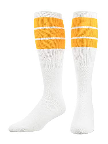 Image of TCK Retro Tube Socks with Stripes for Men & Women - 3 Stripe, 70's 80's Deadlift Socks
