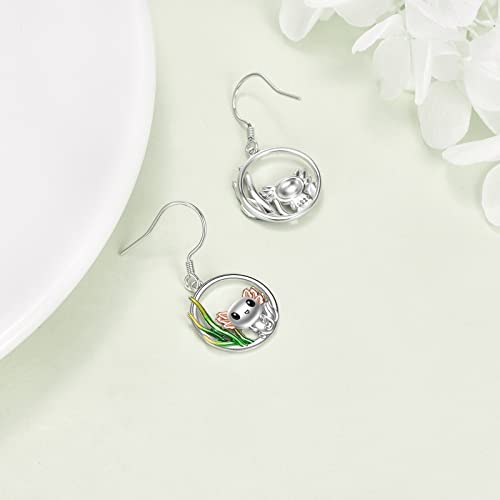 Axolotl Earrings Pendant Sterling Silver S925 Round Newt Axolotl Stud For Christmas Jewelry Gifts For Women Girls Mom #TOP2