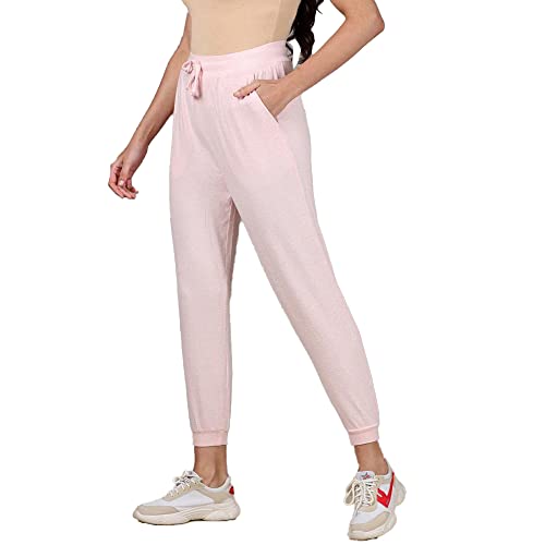 Image of INSENSE by Shoppers Stop Solid Polyester Blend Loose Fit Womens Joggers