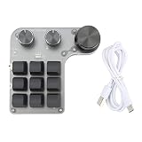 Wielofunkcyjna, Dostosowana do Potrzeb Klawiatura z 9 Klawiszami, 3 Pokrętłami, RGB, USB, BT, Tryb Podwójny, do Biura, Gier, Muzyki, Multimediów, Kontroli Przemysłowej,Laboratorium