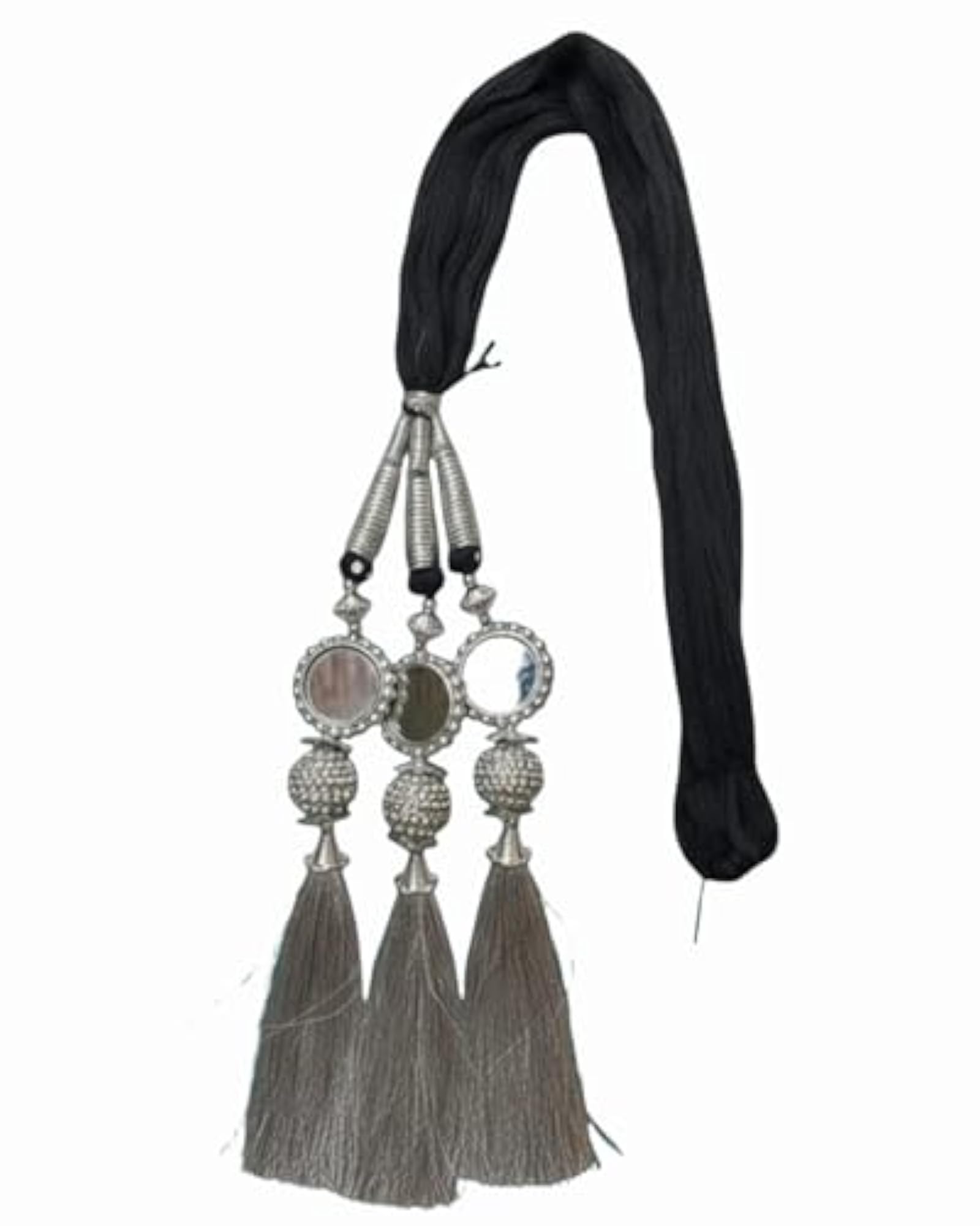 Punjabi Paranda Choti Braid Hair Extensions, Silver