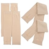 GALPADA 4 Pares de Mangas de Brazo Refrescantes de Verano para Mujer, Mangas de Ciclismo Anti-uv de Chinlon Elástico, Protectoras Solares para Deportes al Aire Libre, Color Caqui, Ligeras