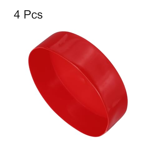 Image of uxcell 4pcs Rubber End Caps 7 1 /16 inch(180mm) ID Vinyl Round End Cap Cover Screw Thread Protectors Red, 50mm Height