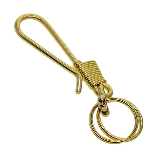 Porte-clés laiton massif avec crochet ceinture et manille pour jean
