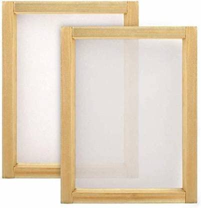 CMR 2 Pieces 12X18 Inch Wooden Screen Printing Frame with Attached 120 White Mesh
