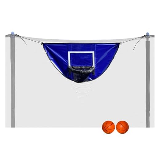 Trampoline Basketball Hoop with Mini Basketballs | Mini Basketball Hoop for Trampoline with Enclosure | Waterproof, Soft Materials & Breakaway Rim for Safe Dunking | Trampoline Accessory for All Ages