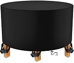 DKHLYB Round Garden Furniture Covers Ø 160x110cm Round Garden Table Covers 600D Waterproof Windproof Weatherproof & Anti-UV Outdoor Patio Circular Table Cover