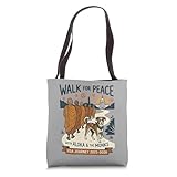 Walk For Peace Monks Dog USA Journey 2025-2026 Vintage Zen Tote Bag