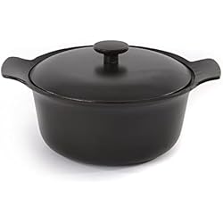 Cazuelas Berghoff BergHOFF Ron Redonda (Hierro Fundido esmaltado cazuela (con Tapa, Negro, 24 cm, 4,2 L