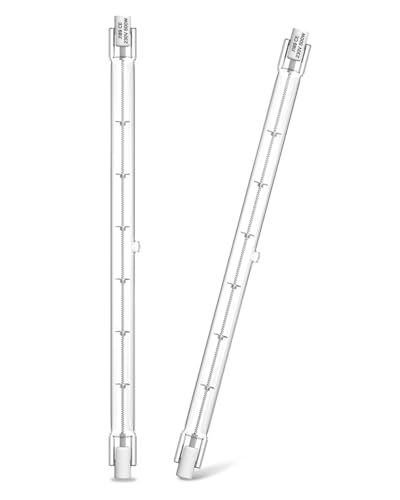 TobeBright R7s Bombilla Halógena 189mm 500W 230V blanco cálido 2500K, J-Tipo J189 bombilla halógena lineal R7s, 11000lm regulable, para iluminación interior, iluminación paisaje, 2 piezas