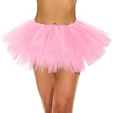 Zando Light Pink Tutu Skirts for Women Pink Tutu for Women Adults Teens 5 Layers Halloween Costume Cosplay Running Party Elastic Fluffy Tulle Dance Ballet Skirt Girls