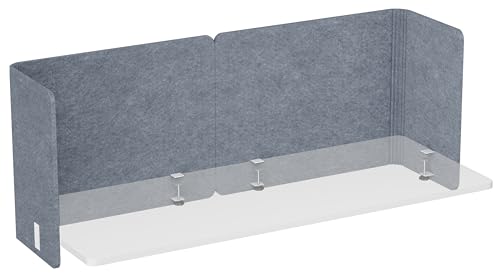 Image of Desk Privacy Panel,2PCS L-Shaped Clamp-On Office Desk Divider,2-in-1 Adjustable Acoustic Desktop Partition Or Under Desk Modesty Panel,for Office,Home,Felt (Grey, 47.2 inch x 15.7 inch)