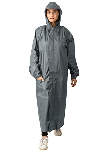 Image of THE DRY CAPE ; LET IT RAIN Women's Waterproof Rain Coat | Packable, Full Length with Hood & Pockets | Urban Commuter Rainwear