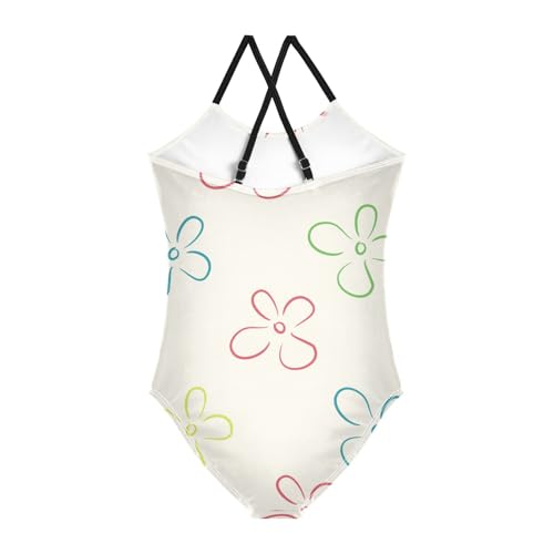 Floral Boho Girls 1 Piecing Swimsuits Swim Suits for Girls Toddler Bathing Suit Girl Beach Swimwear2