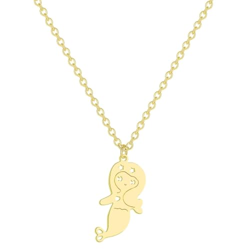 Collier pendentif sirène léger et hypoallergénique pour l'été et les mariages