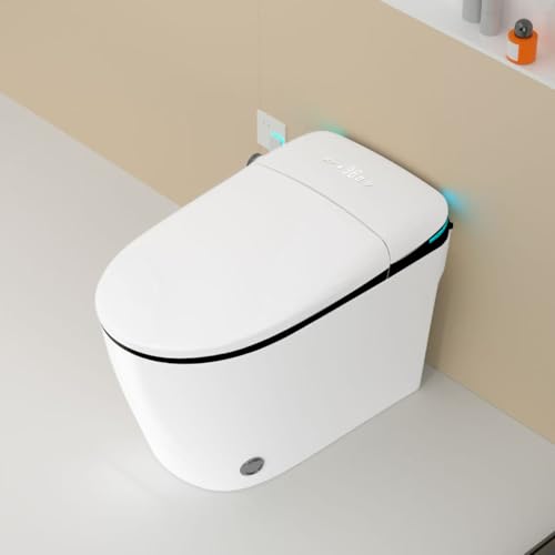 Inodoro Inteligente Moderno SouNor con Bidé, Asiento Calefactable Ajustado, Agua Tibia y Secado con Aire, Descarga Automática Conveniente para Todos los Usuarios, Blanco miniatura 3