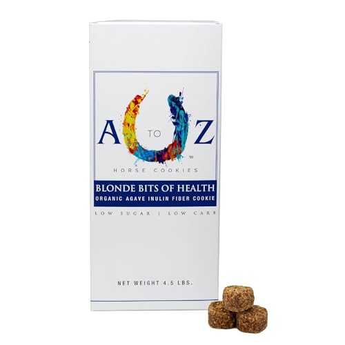 A TO Z HORSE COOKIES Horse Treats, Blonde Bits of Health, Low Carb/Sugar, A Softer Cookie, Wheat, Corn, Soy & Alfalfa Free, Made with Cinnamon & Agave, All Natural Ingredients, 4.5 lb