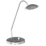  Wofi Tischleuchte Twin 1-flammig, nickel-matt, Höhe ca. 59cm, Ausladung ca. 32cm, LED-Dimmbar 8006.01.64.9500