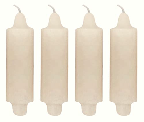 PACIFIC 4 Pack Coach Candles Unscented 5'' x 1.5'' with 7/8'' Base to Fit Traditional Candle Holders Including The Booklet Candle Factoids Trivia & Safety Guidelines Made in The USA (Ivory)