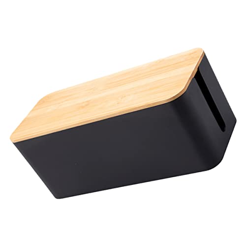 Uonlytech Caja Caja de Alambre a través de Fuerza enchufar de Carga Organizador Cables Pared recogedor Cables Caso Anti- de Corriente contenedor de Cable de Carga el plastico Black