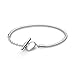 Price comparison product image PANDORA Moments Women's Sterling Silver Heart T-Bar Snake Chain Bracelet, Size 19, No Box