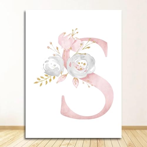 Peinture de fleurs lettre S pour filles affiche affiche personnalisée dsdsgog